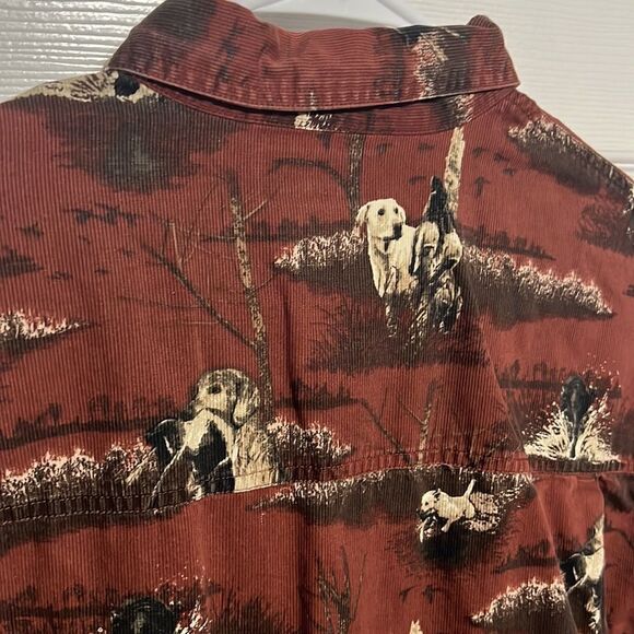 🔥🔥 COLUMBIA RIVER LODGE Nature Hunting Dog Corduroy Button Shirt - GUC - Sz XL - Picture 6 of 11
